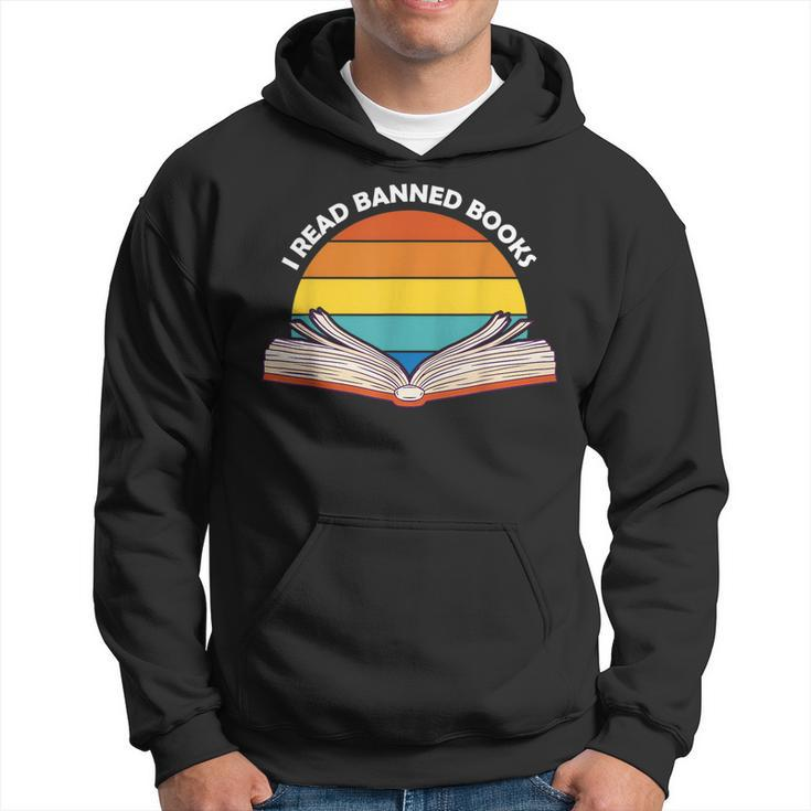 I Read Banned Books Reading Teach Literature Lovers Retro Reading Funny Designs Funny Gifts Hoodie