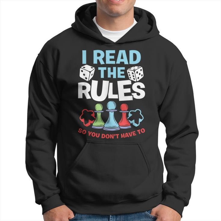I Read The Rules Board Dice Chess Board Gaming Board Gamers  Hoodie