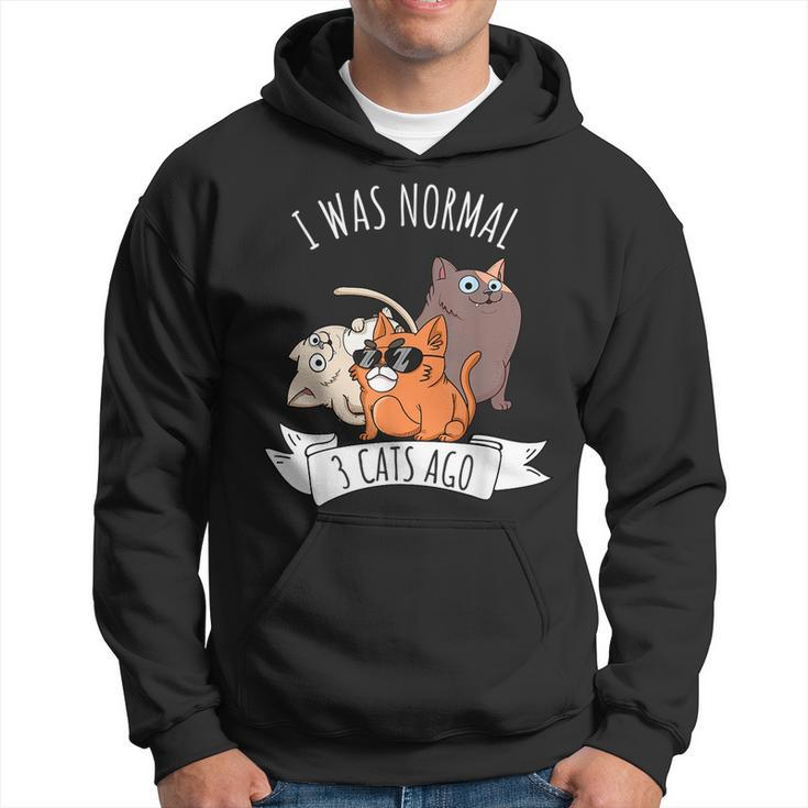 I Was Normal 3 Cats Ago Cat Mom Dad Crazy Cat Lady  Gifts For Mom Funny Gifts Hoodie