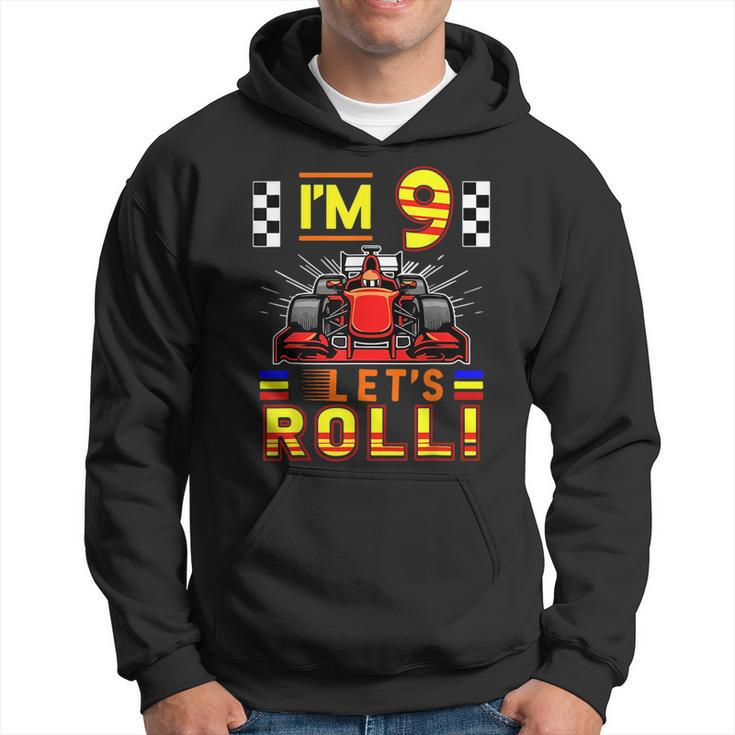 Im 9 Years Old Racing Car Toddler 9Th Birthday Race Racing Funny Gifts Hoodie