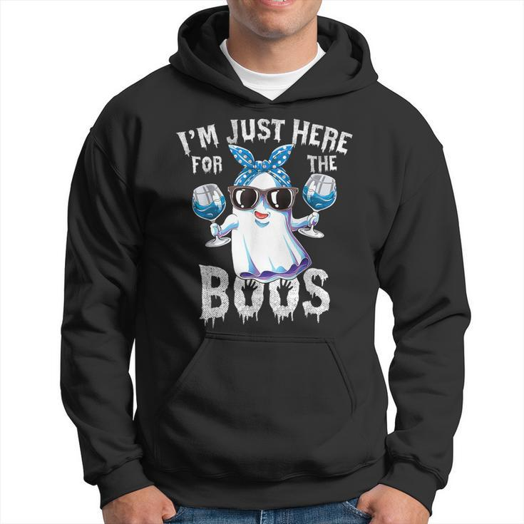 I'm Just Here For The Boos Cute Ghost Halloween Hoodie