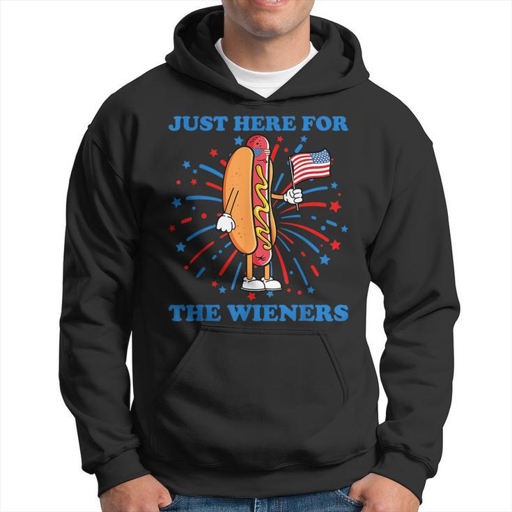 Im Just Here For The Wieners Funny Fourth Of July Hot Dog  Hoodie