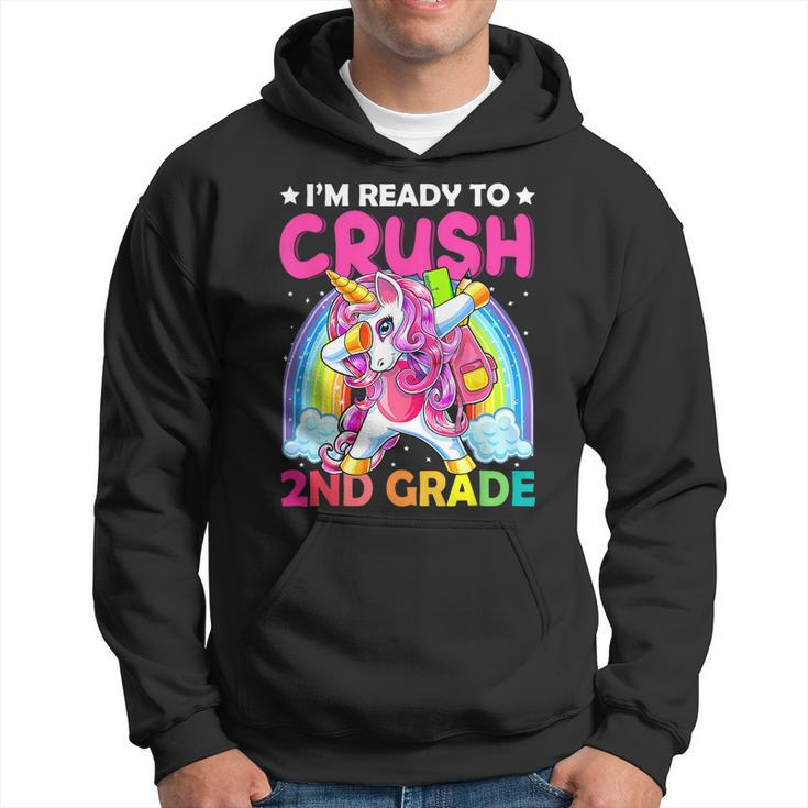 Im Ready To Crush 2Nd Grade Dabbing Unicorn Back To School Hoodie