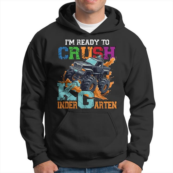 Im Ready To Crush Kindergarten Monster Truck Dinosaur Boys  Hoodie