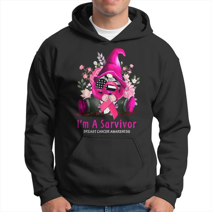 I’M A Survivor Breast Cancer Awareness Gnome Pink Ribbon Hoodie