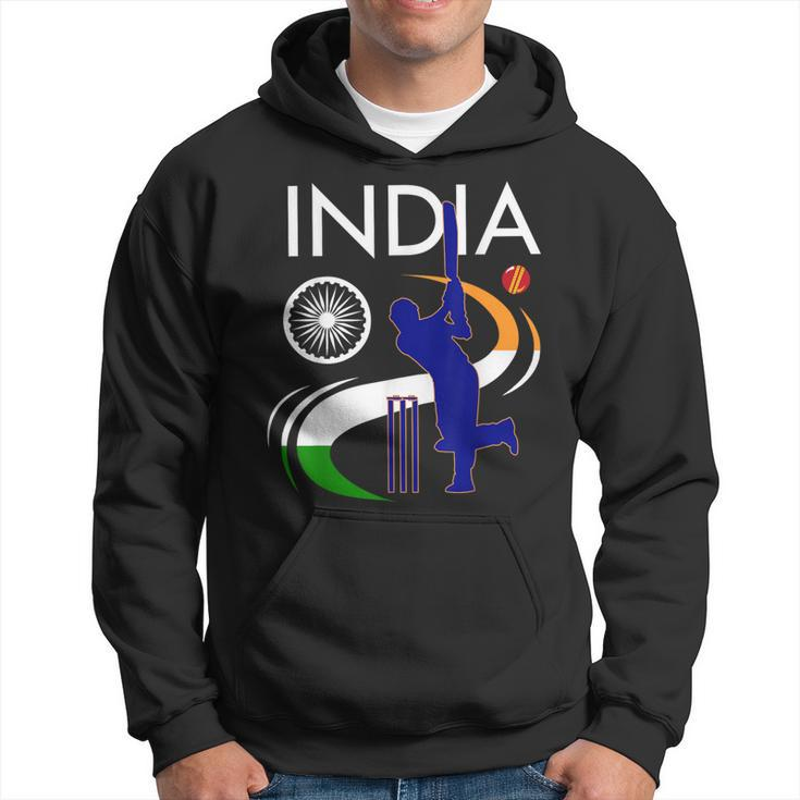India Cricket With Indian Flag Brush Stroke Hoodie