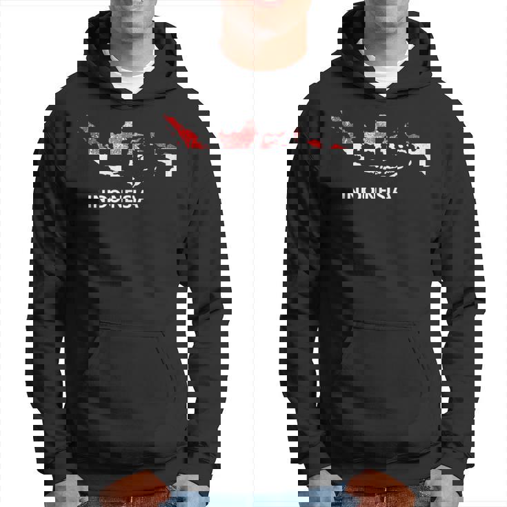 Indonesia Flag Pride Distressed Indonesian Hoodie
