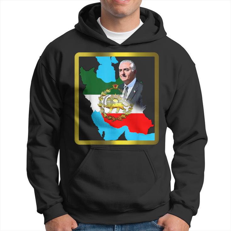 Iran's Flag With A Golden Lion And Sun With King Pahlavi Hoodie