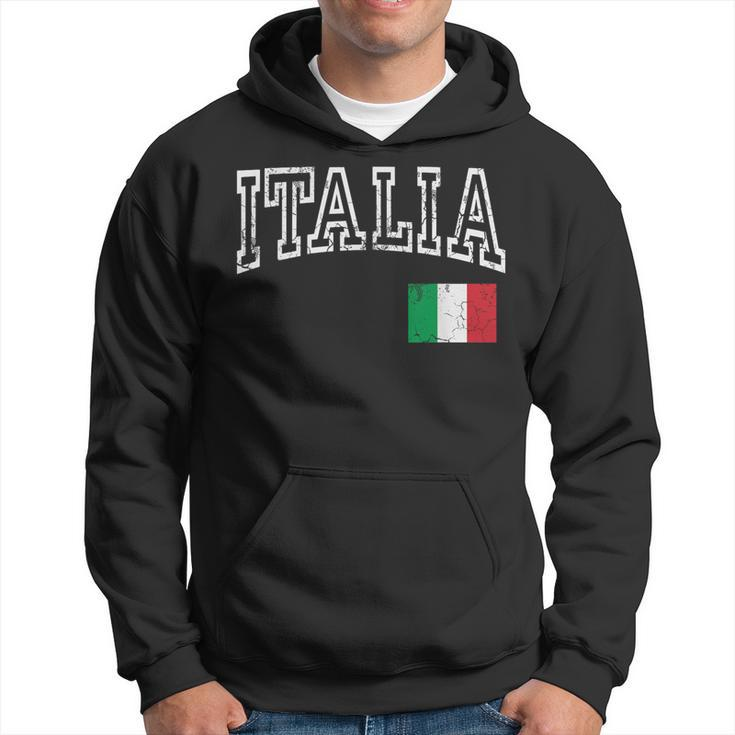 Italia Italian Flag Italy Distressed Hoodie