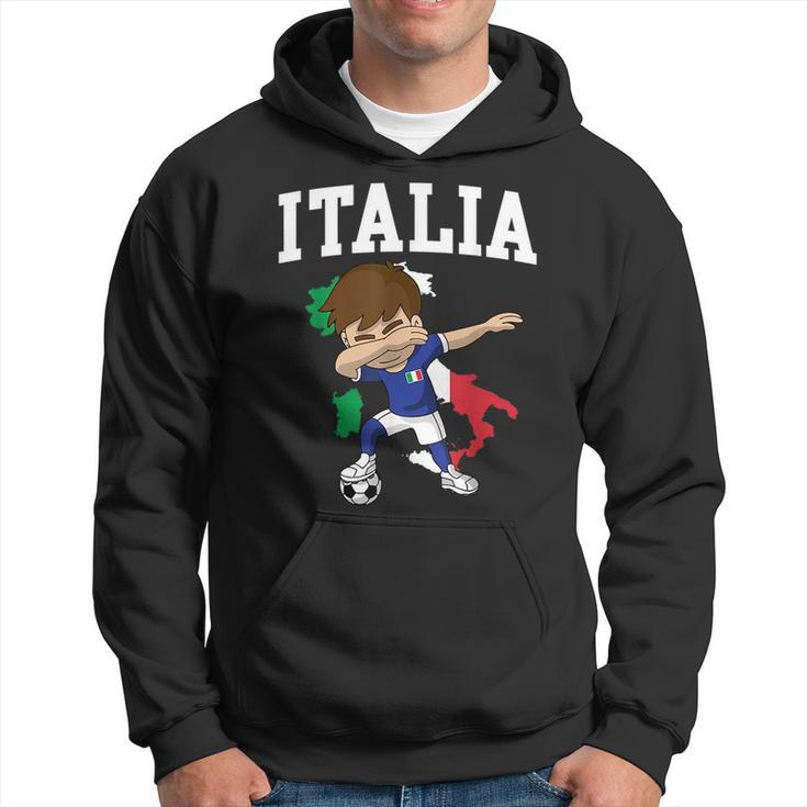 Italia Soccer Boy Italian Italy Flag Map Sports Team Coach Hoodie