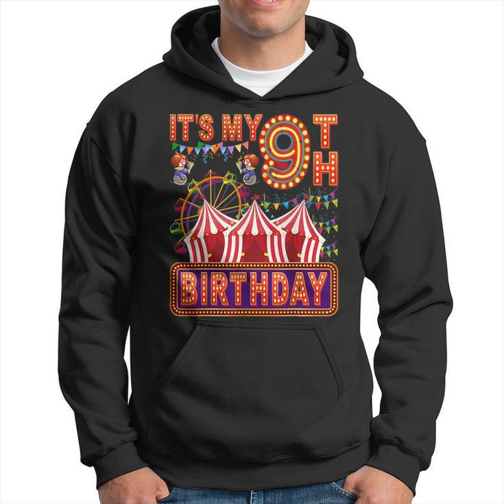 It's My 9Th Birthday Circus Carnival Birthday Party Decor Hoodie