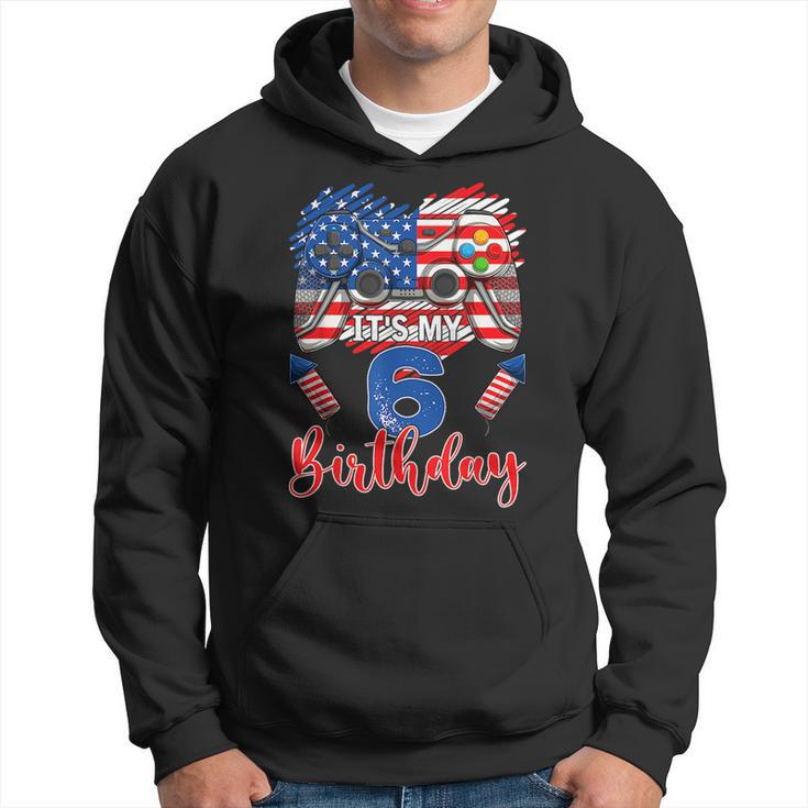 Its My 6Th Birthday 6 Years Old July 4Th Gamer Controller  Hoodie