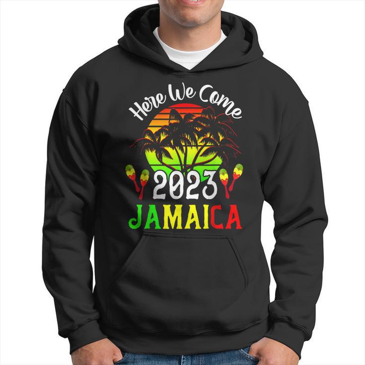 Jamaica 2023 Here We Come Jamaican Family Vacation Trip  Hoodie