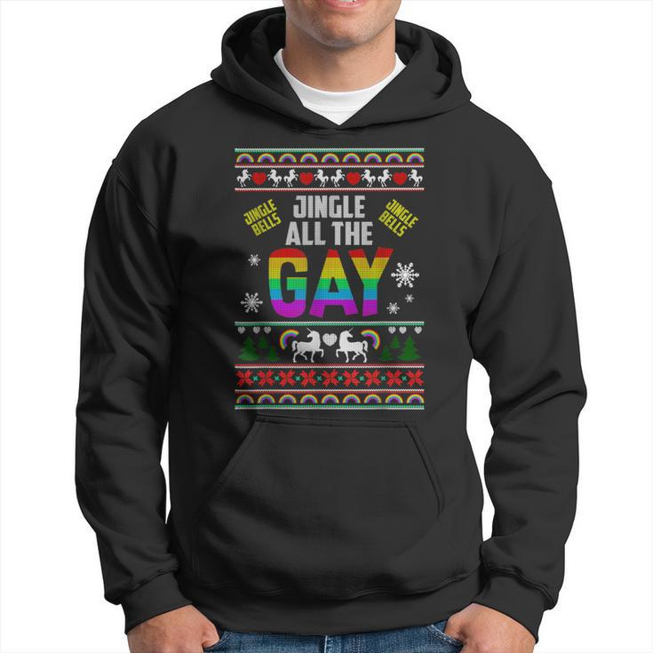 Jingle Bells Jingle All The Gay Ugly Christmas Sweater Hoodie