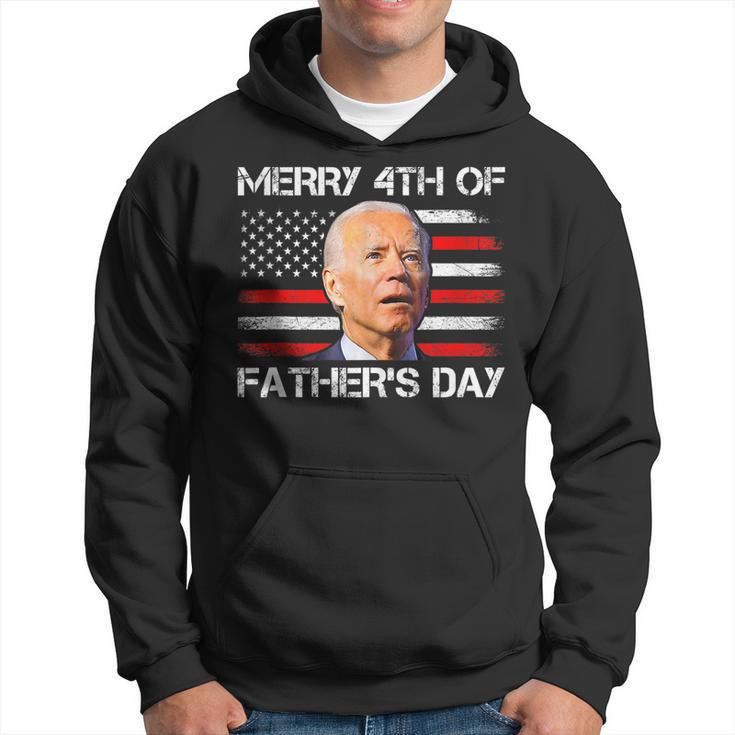 Joe Biden Merry 4Th Of Fathers Day Funny 4Th Of July Us Flag Hoodie