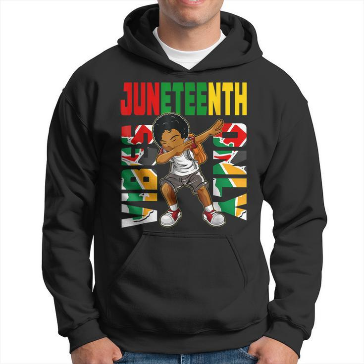 Junenth 1865 Dabbing Vibes Only Black African Boys Kids  Hoodie