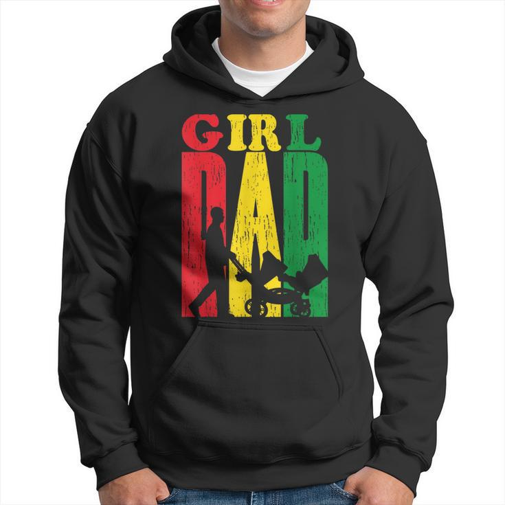 Junenth Black Afro Fathers Day Girl Dad Father Melanin  Hoodie