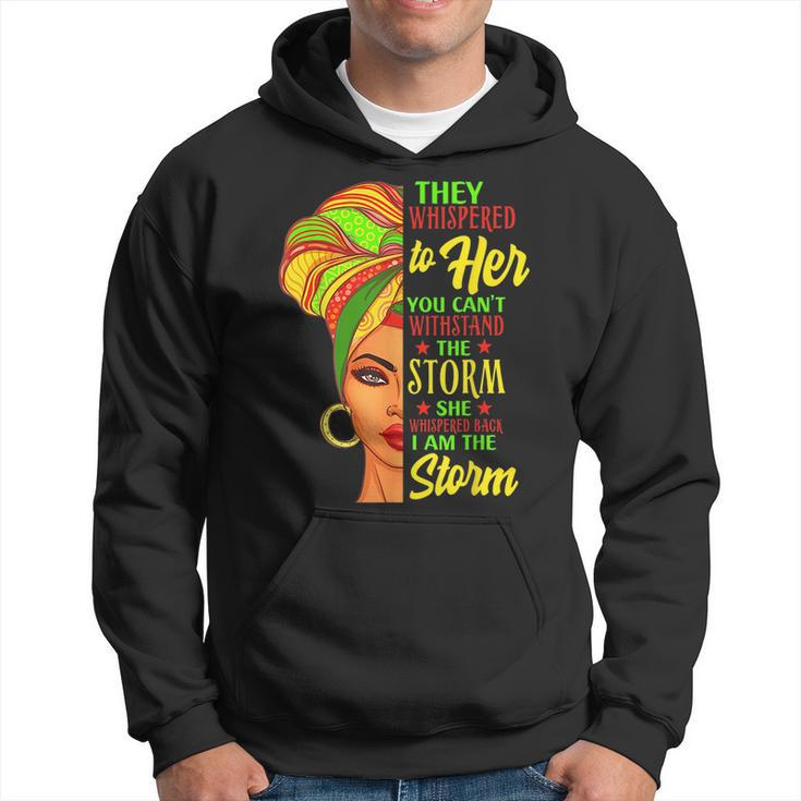 Junenth Black History African Woman Afro I Am The Storm Hoodie