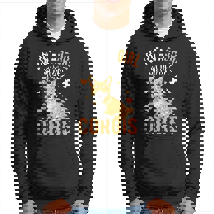 Just A Girl Who Loves Corgis Corgi Dog Corgi Lover Gift Hoodie