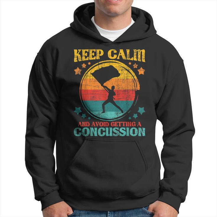 Keep Calm And Avoid Getting A Concussion - Retro Colorguard  Hoodie