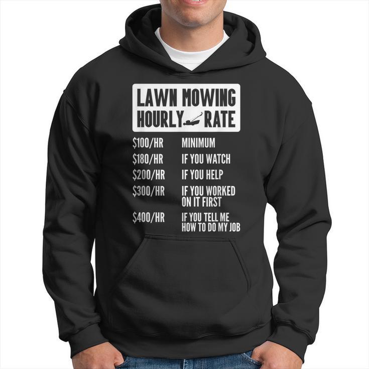 Lawn Mower Hourly Rate Mowing Gardener Grass Yard Kids Men Hoodie