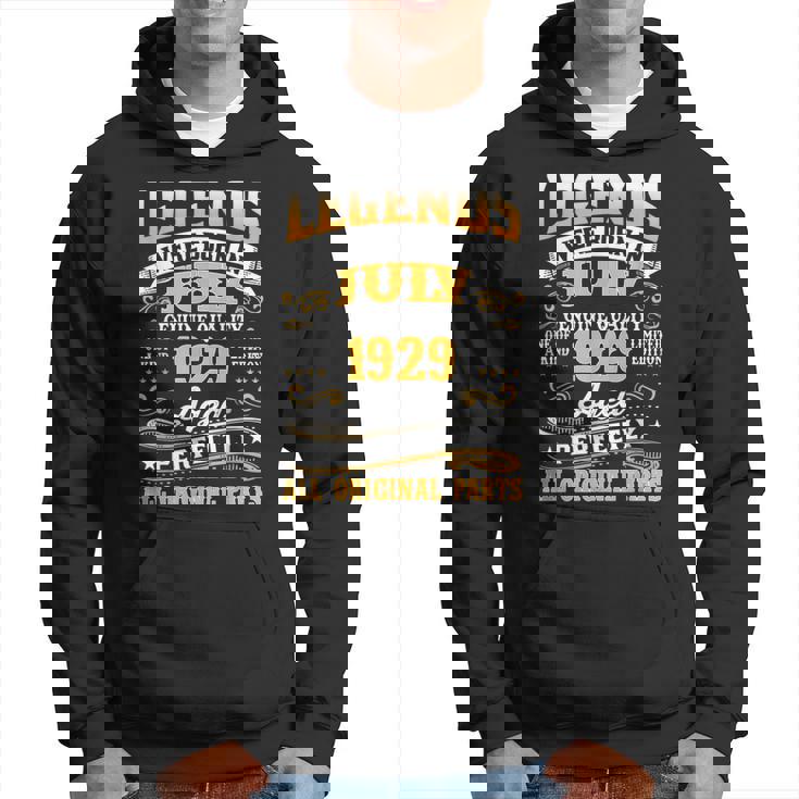 Legend Born July 1929 90Th Birthday 90 Year Old Gift 90Th Birthday Funny Gifts Hoodie
