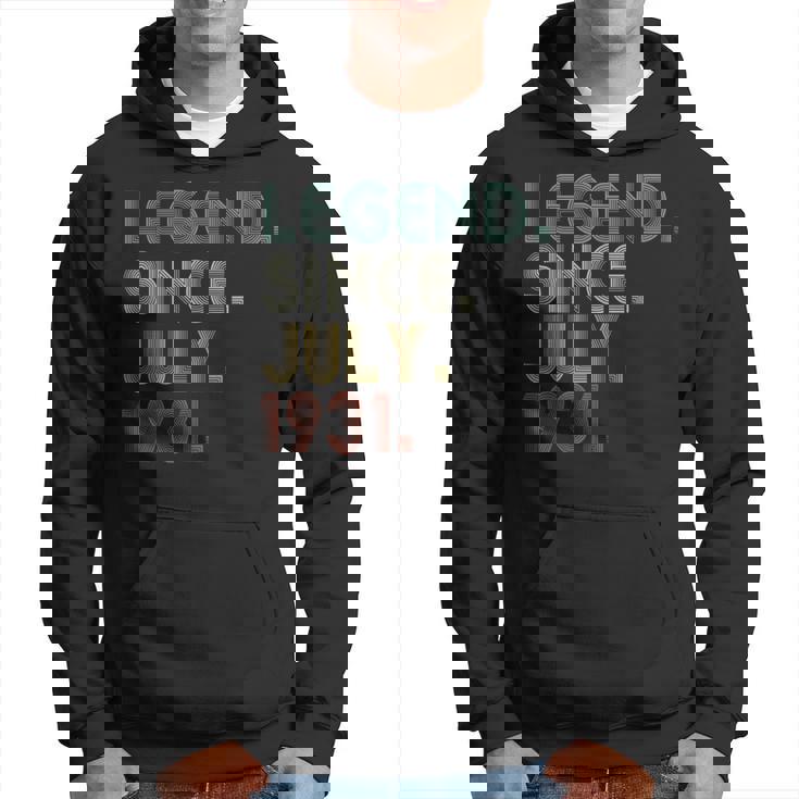 Legend Since July 1931 90Th Birthday Gift 90 Years Old Men 90Th Birthday Funny Gifts Hoodie