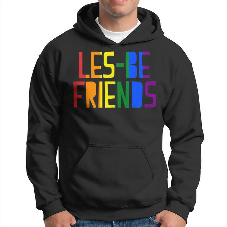Les-Be Friends Funny Cute Lgbtq Lesbian Pride Aesthetic  Hoodie