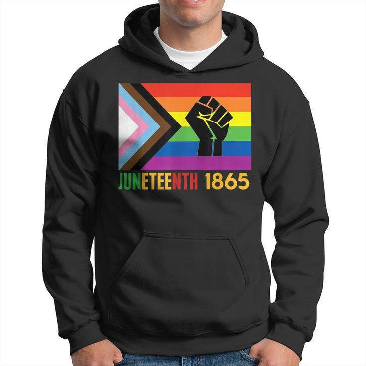 Lesbian Junenth 1865 Lgbt Gay Pride Flag Black History Hoodie