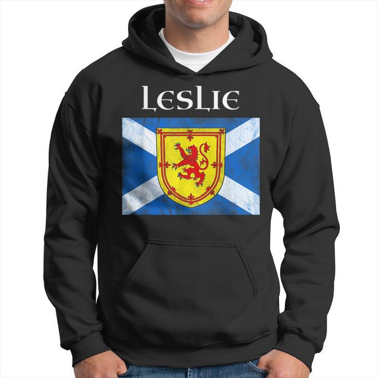 Leslie Scottish Clan Name Gift Scotland Flag Festival Hoodie
