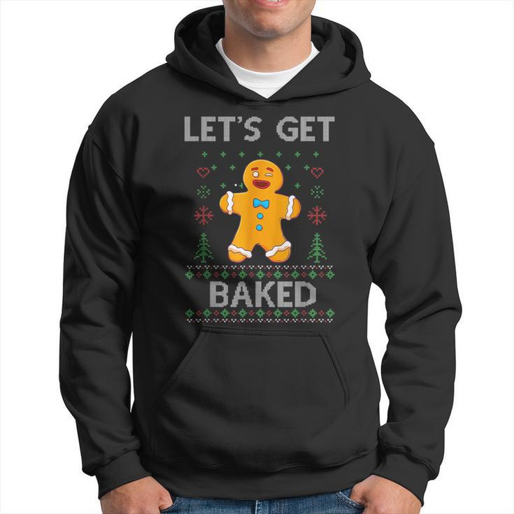 Let's Get Baked Gingerbread Man Ugly Christmas Sweater Hoodie