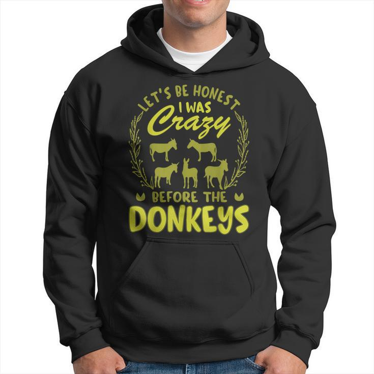 Lets Be Honest I Was Crazy Before Donkeys  Hoodie
