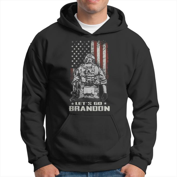 Lets Go Brandon Veteran Us Army Battle Flag Funny Gift Idea Hoodie