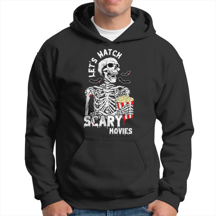 Let's Watch Scary Movies Skeleton Popcoin Halloween Costume Hoodie