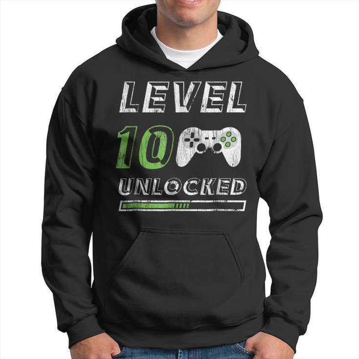 Level 10 Unlocked 10 Year Old Gamer Funny Birthday Hoodie