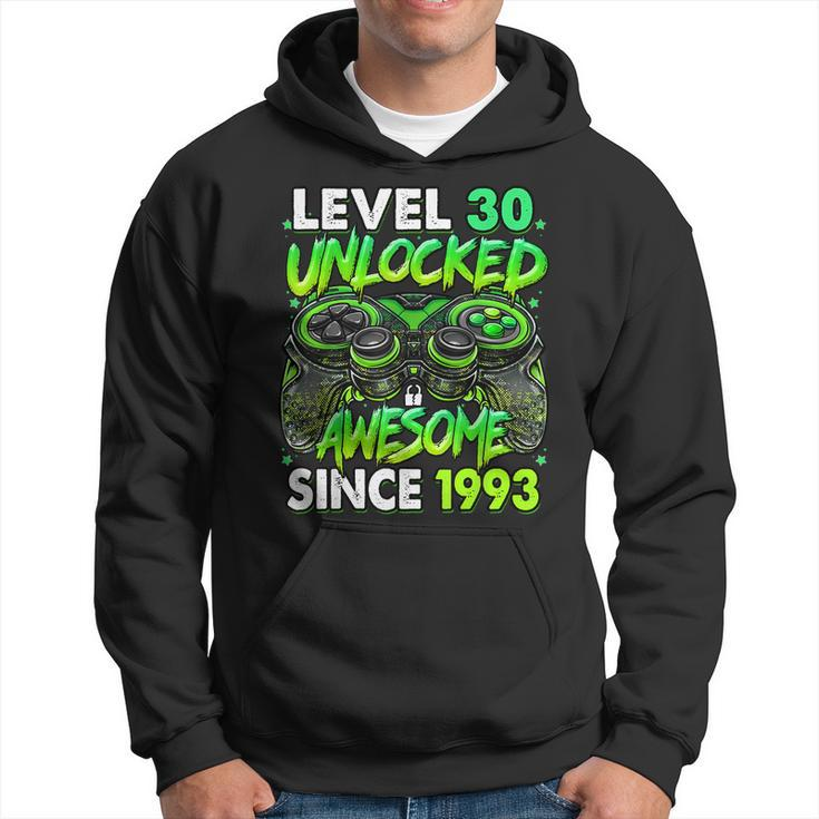 Level 30 Unlocked Awesome Since 1993 30Th Birthday Gaming Hoodie