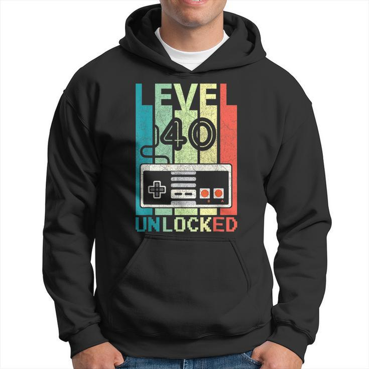 Level 40 Unlocked  Video Gamer 40Th Birthday Gifts 40Th Birthday Funny Gifts Hoodie