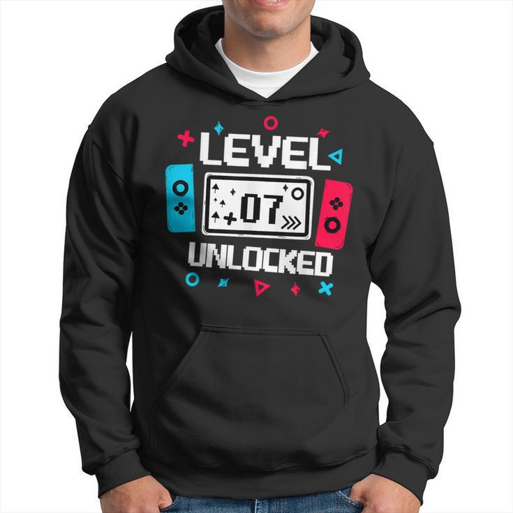 Level 7 Unlocked Gamer 7Th Birthday Video Game Lovers Hoodie