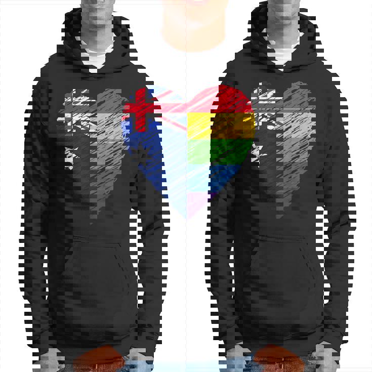 Lgbtq Australia Gay Pride Heart For Gay Lesbian Love Lgbt Hoodie