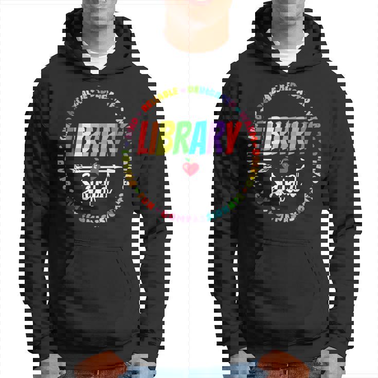 Library Squad Funny School Librarian Life Book Nerd Crew Hoodie