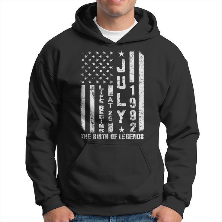 Life Begins At 29 Born In July 1992 The Year Of Legends Hoodie