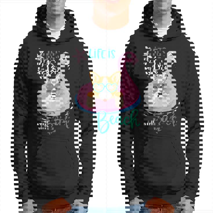 Life Is Better At The Beach Summer Vacation Corgi Hoodie