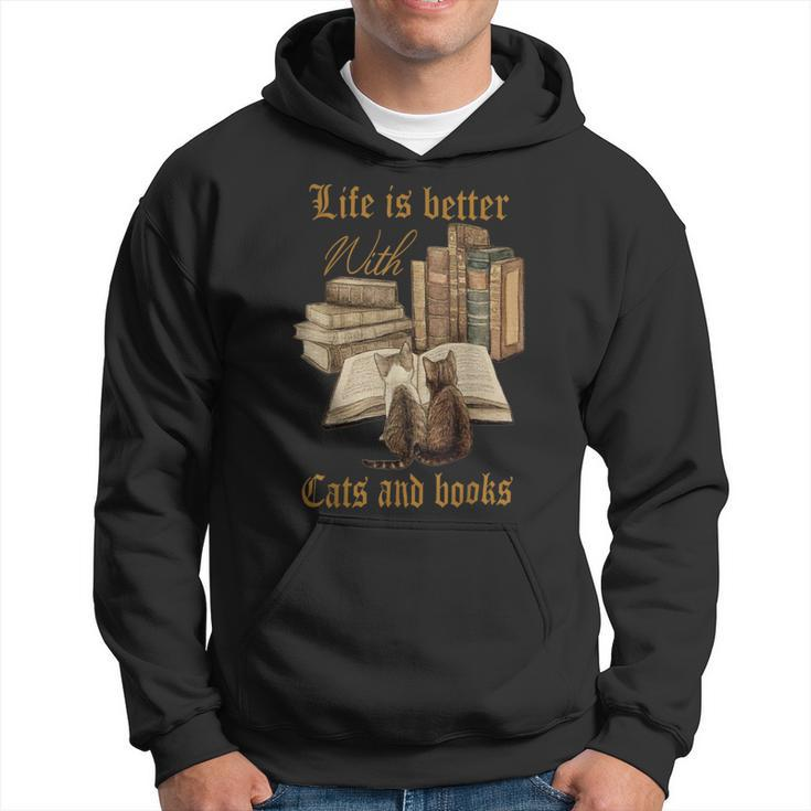 Life Is Better With Cats And Books Hoodie