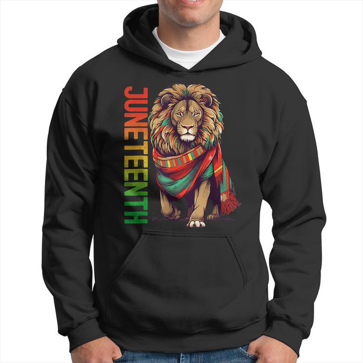 Lion Junenth Men Cool Black History African Flag  Hoodie