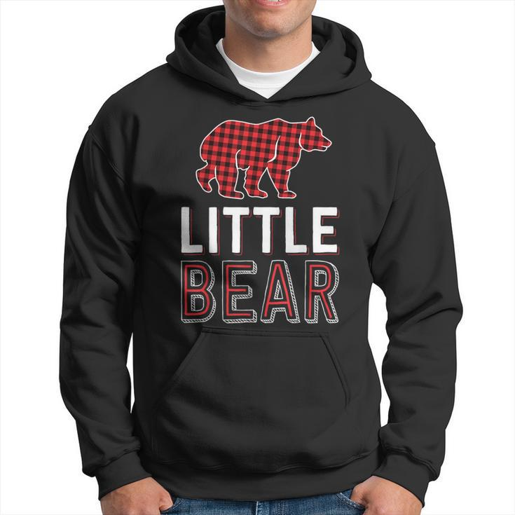 Little Bear Kid Red Buffalo Plaid Matching Family Christmas Hoodie
