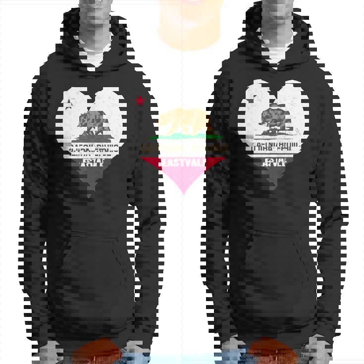 I Love Eastvale California Ca Republic Flag Heart Hoodie
