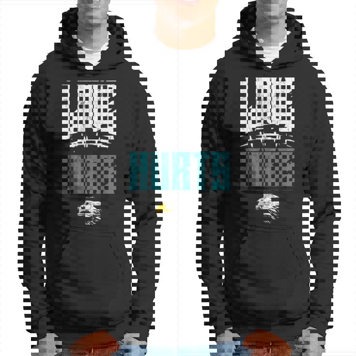 Love Hurts Eagles Distressed Hoodie