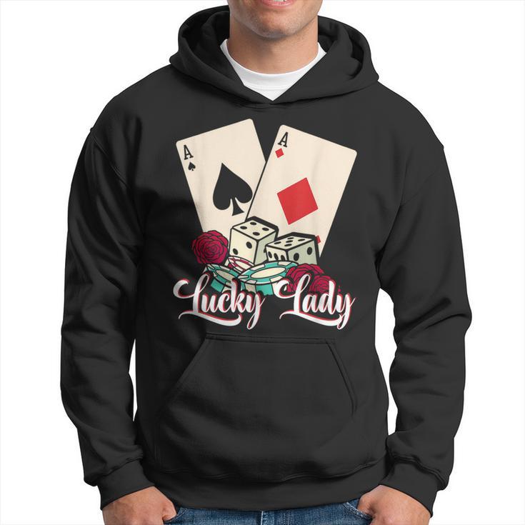 Lucky Lady Poker Player Gambling Casino Gambler Hoodie