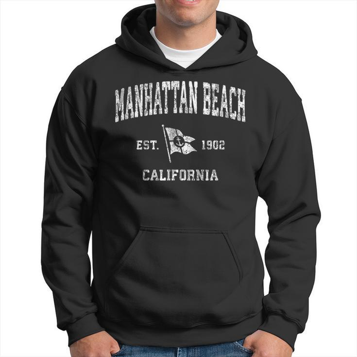 Manhattan Beach California Ca Vintage Boat Anchor Flag Hoodie