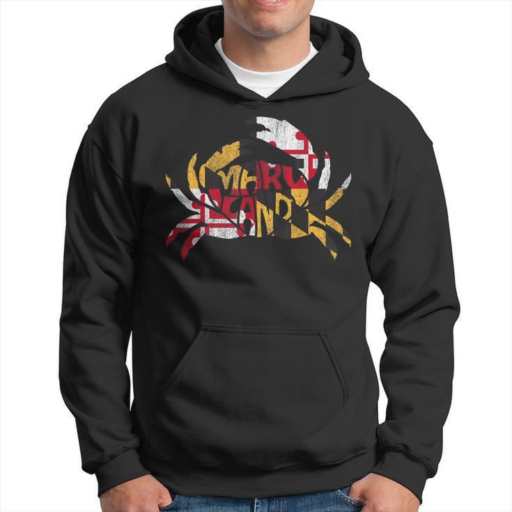 Maryland Blue Crab Flag Of Maryland Family Vacation Camping  Hoodie